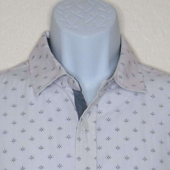 sahara Club* Men's Short Sleeve Button Down Curved‎ Hem BOHO Design Shirt~ Large - Picture 3 of 12
